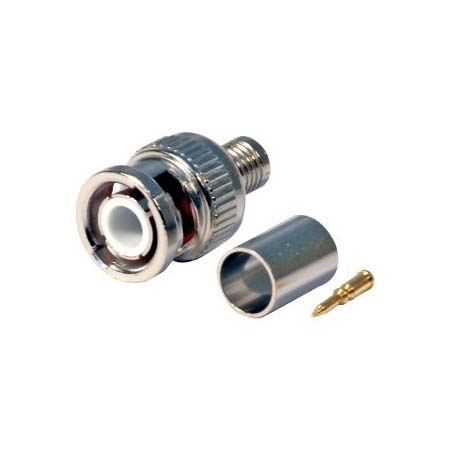CB-105B-10 BNC Male 3 Piece Crimp On Connector for  RG-59/U Cable - 10 Pack 