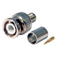 CB-105B-10 BNC Male 3 Piece Crimp On Connector for  RG-59/U Cable - 10 Pack 