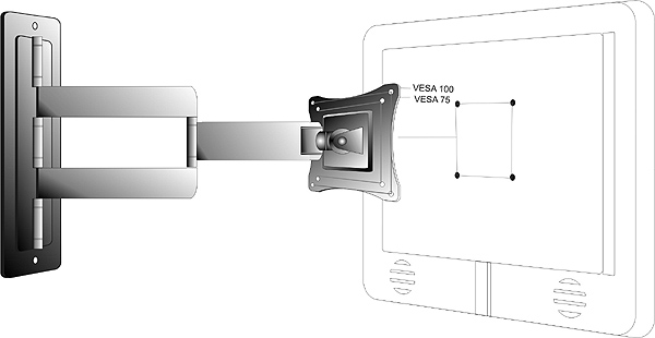 LCD-SA1-DISCONTINUED LCD / plasma flat panel adjustable swing arm