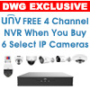 DWG Exclusive - FREE NVR301-04X-P4 4 Channel NVR with Purchase of Any 6 Select Uniview IP Security Cameras