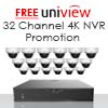 Uniview FREE 32 Channel 4K NVR - NVR304-32S-P16 Promotion