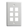 Vertical Cable 6 Port Wall Plates